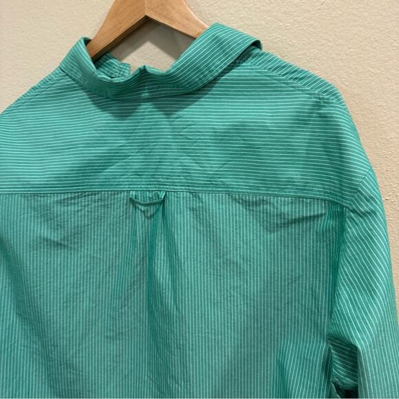 Nomia Green Striped Cotton Oversized Boyfriend Top 10 - Picture 5 of 15